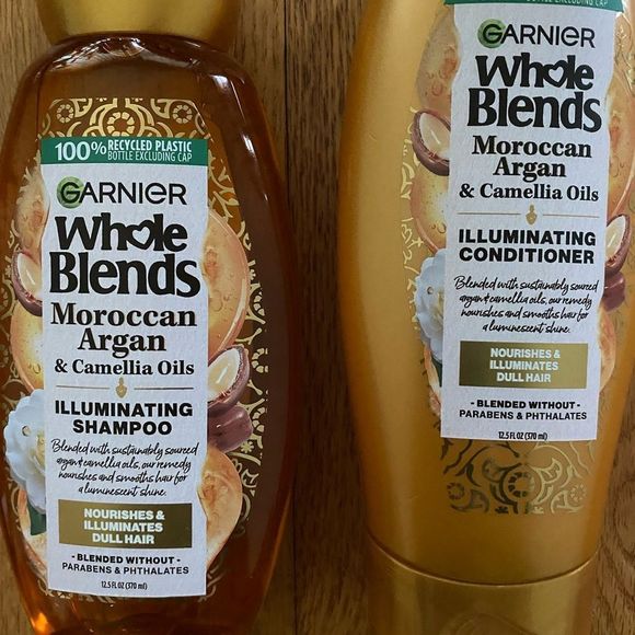 Garnier Whole Blends Moroccan Argan Shampoo /Conditioner Set 12.5oz Each New - Picture 2 of 2
